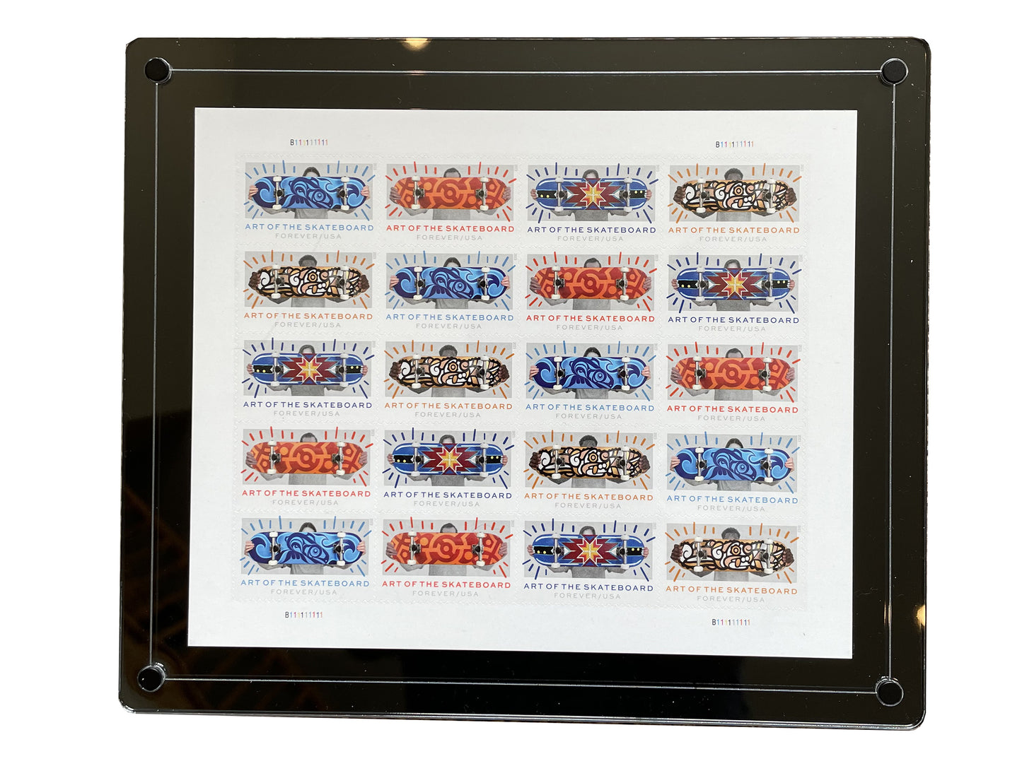 Display Frame For “Art of the Skateboard” Stamp Sheet