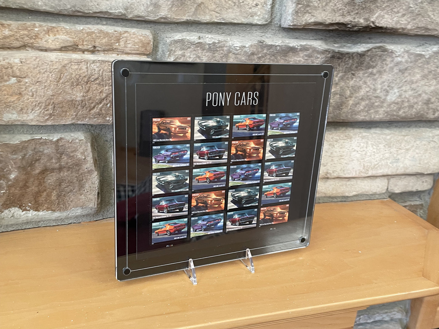Display Frame For Pony Cars Stamp Sheet